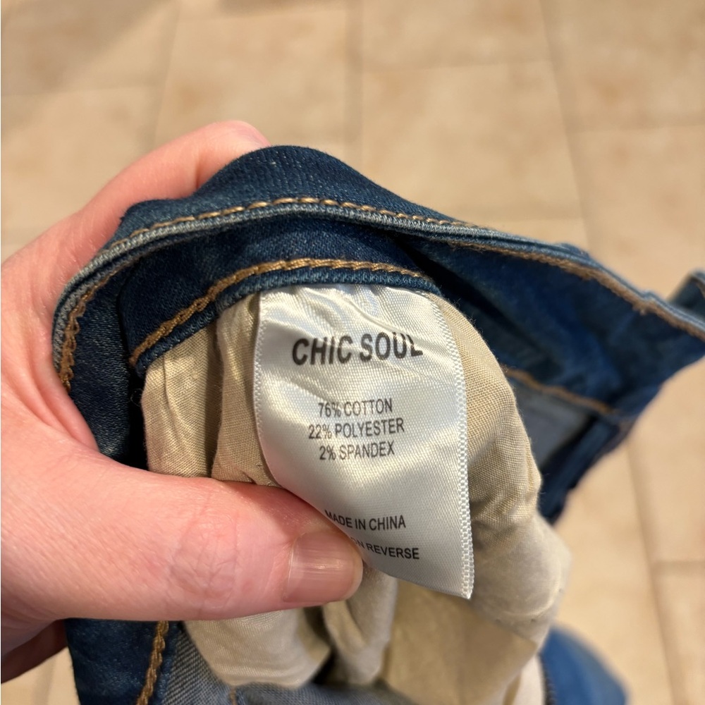 Chic Soul Casting Shadows Skinny Jean Medium Wash Size 20 - Picture 7 of 7